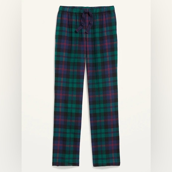 Old Navy Plaid Flannel Pajama Pants Green Navy Red XS EUC - Picture 1 of 5